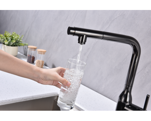 Смеситель для кухни Paulmark Viper Vi213105-GB Черный глянцевый