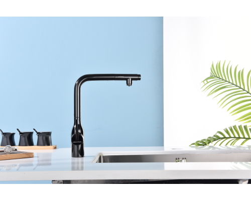 Смеситель для кухни Paulmark Viper Vi213105-GB Черный глянцевый