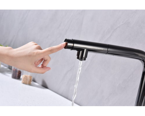 Смеситель для кухни Paulmark Viper Vi213105-GB Черный глянцевый