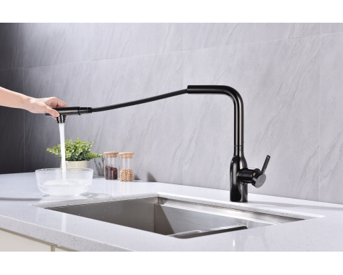 Смеситель для кухни Paulmark Viper Vi213105-GB Черный глянцевый
