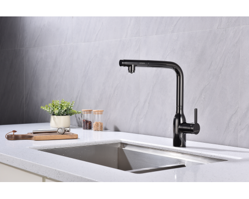 Смеситель для кухни Paulmark Viper Vi213105-GB Черный глянцевый