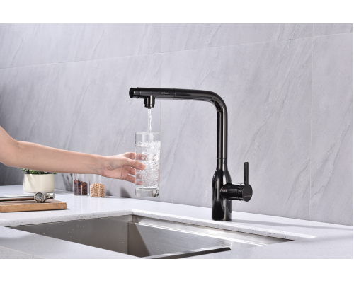 Смеситель для кухни Paulmark Viper Vi213105-GB Черный глянцевый