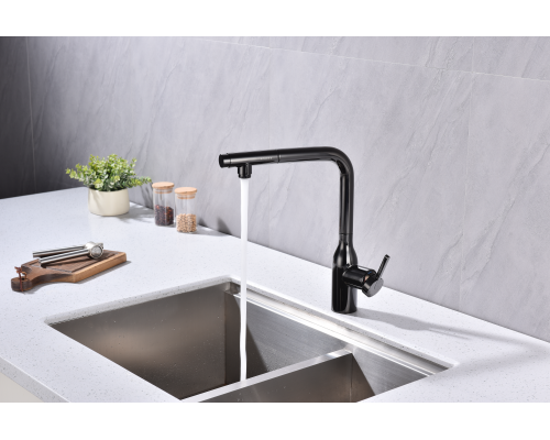 Смеситель для кухни Paulmark Viper Vi213105-GB Черный глянцевый