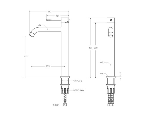 Смеситель для раковины Cezares Relax RELAX-LC1-GM-W0 Оружейная сталь