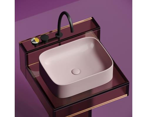 Чаша накладная прямоугольная Ceramica Nova Element 50x38 Розовый Матовый