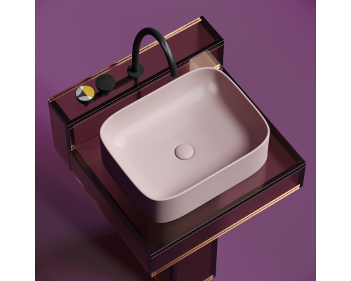 Чаша накладная прямоугольная Ceramica Nova Element 50x38 Розовый Матовый