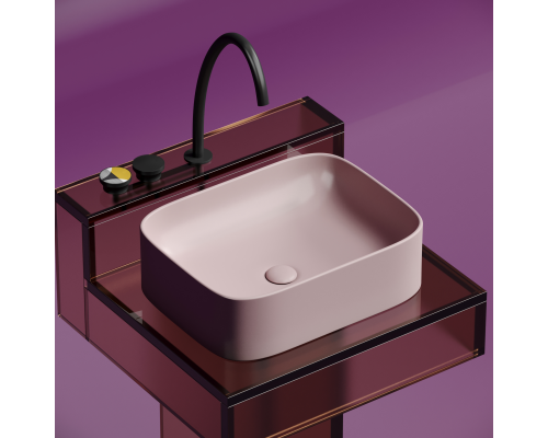 Чаша накладная прямоугольная Ceramica Nova Element 50x38 Розовый Матовый