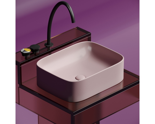 Чаша накладная прямоугольная Ceramica Nova Element 50x38 Розовый Матовый