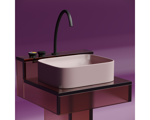 Чаша накладная прямоугольная Ceramica Nova Element 50x38 Розовый Матовый