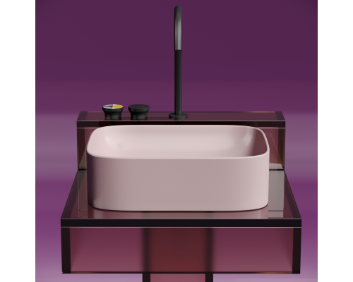 Чаша накладная прямоугольная Ceramica Nova Element 50x38 Розовый Матовый