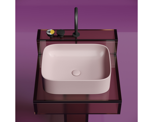 Чаша накладная прямоугольная Ceramica Nova Element 50x38 Розовый Матовый