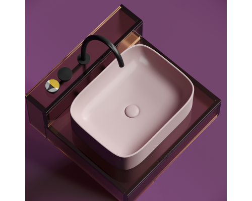Чаша накладная прямоугольная Ceramica Nova Element 50x38 Розовый Матовый