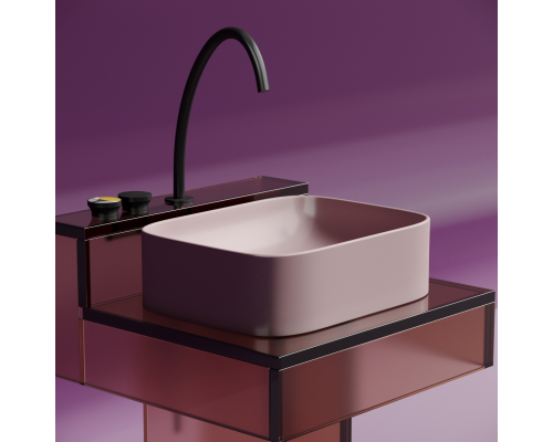 Чаша накладная прямоугольная Ceramica Nova Element 50x38 Розовый Матовый