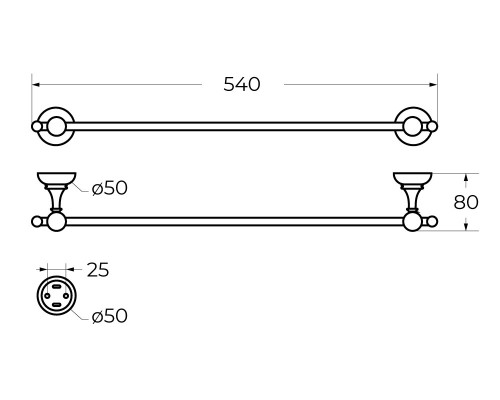 Полотенцедержатель Cezares APHRODITE-TH06-02-M