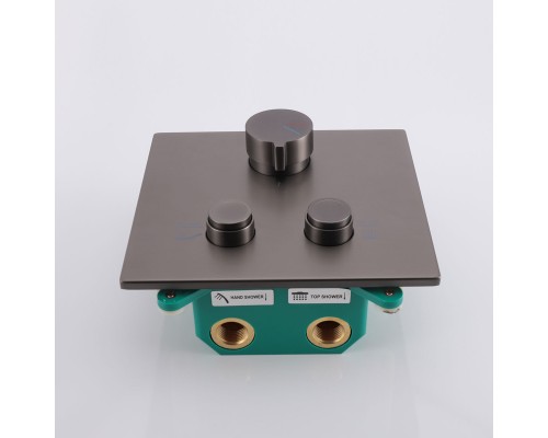 Встраиваемый смеситель для душа Vincea VSCV-421GM двухфункциональный вороненая сталь