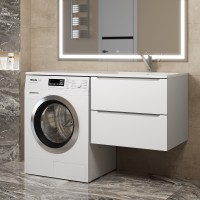 Тумба под стиральную машину подвесная Uperwood Tanos 60х47,5х50 см, белая