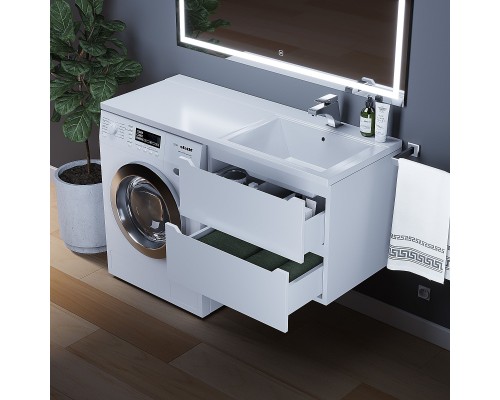 Тумба под стиральную машину подвесная Uperwood Tanos 60х47,5х50 см, белая