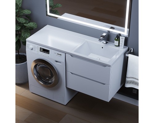 Тумба под стиральную машину подвесная Uperwood Tanos 60х47,5х50 см, белая