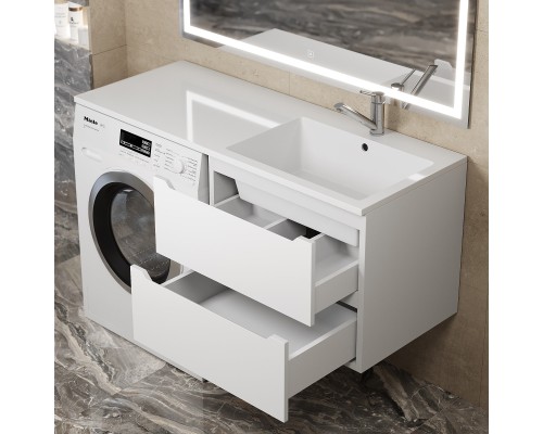 Тумба под стиральную машину подвесная Uperwood Tanos 60х47,5х50 см, белая