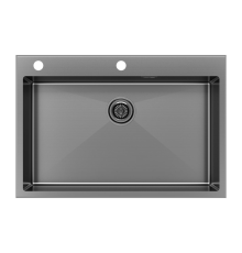 Кухонная мойка Paulmark Vast-Edge 75 PM777551-GM Вороненая сталь
