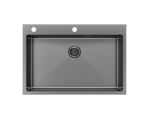 Кухонная мойка Paulmark Vast-Edge 75 PM777551-GM Вороненая сталь