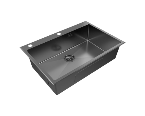Кухонная мойка Paulmark Vast-Edge 75 PM777551-GM Вороненая сталь