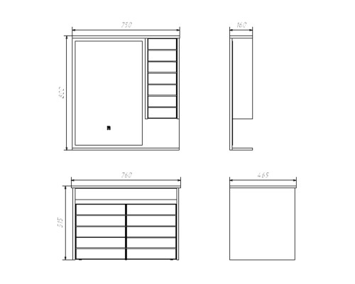 Тумба с раковиной Comforty Кемер-75 антрацит/дуб тёмно-коричневый Comforty 75E