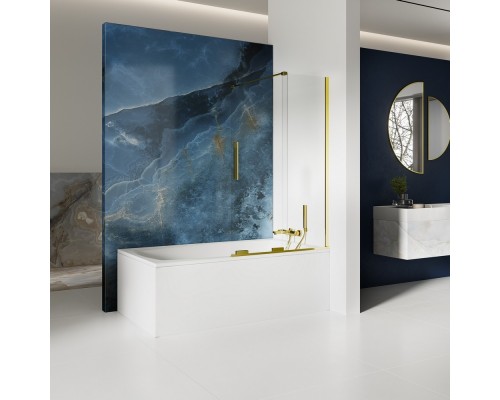 Шторка для ванны NEW TRENDY SMART LIGHT GOLD 140x150 светлое золото