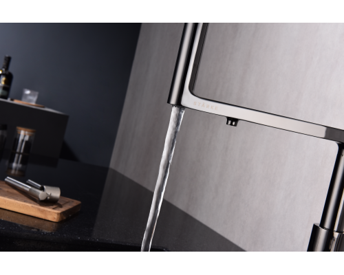 Смеситель для кухни Paulmark Tornado To213402-GB Черный глянцевый