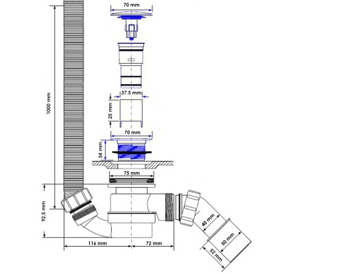 Слив-перелив EXCELLENT Heaven ARIN.FLOW.GL золото