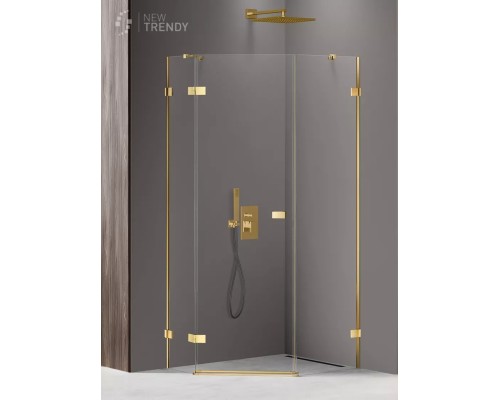 Душевое ограждение NEW TRENDY AVEXA GOLD SHINE L 100x80x200 золото