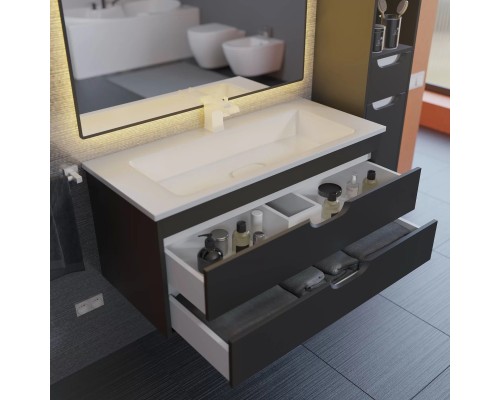 Тумба под раковину подвесная Uperwood Modul 95х44,4х55 см, черная матовая