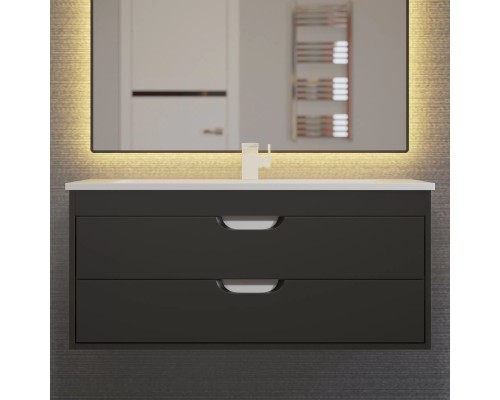 Тумба под раковину подвесная Uperwood Modul 95х44,4х55 см, черная матовая