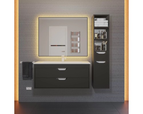 Тумба под раковину подвесная Uperwood Modul 95х44,4х55 см, черная матовая