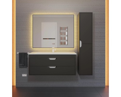 Тумба под раковину подвесная Uperwood Modul 95х44,4х55 см, черная матовая