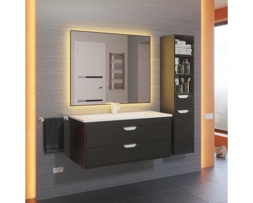 Тумба под раковину подвесная Uperwood Modul 95х44,4х55 см, черная матовая