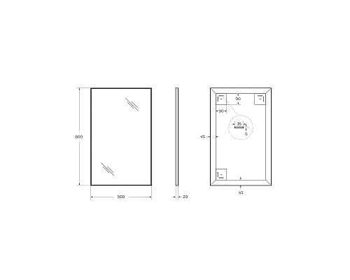 Зеркало BelBagno 50 SPC-AL-500-800 Сатин