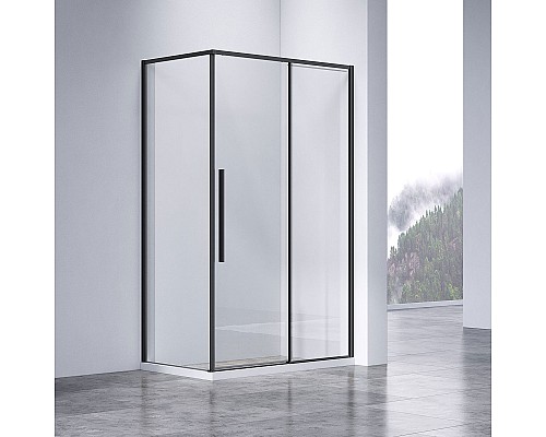 Душевой уголок Vincea Slim-N VSR-4SN9011CLB 1100x900 черный стекло прозрачное