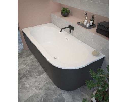 Акриловая ванна Cezares Slim 179x79 L SLIM CORNER-180-80-60-L-NERO-SET без гидромассажа