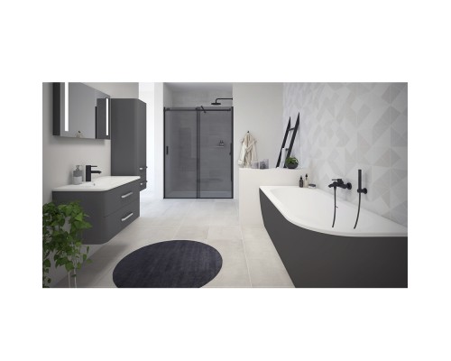 Акриловая ванна Cezares Slim 179x79 L SLIM CORNER-180-80-60-L-NERO-SET без гидромассажа