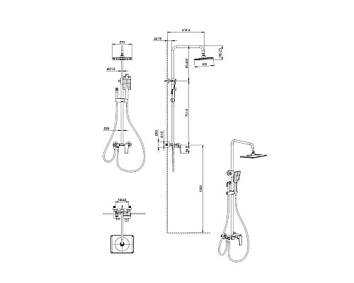 Душевая система Wonzon&Woghand, Белый матовый