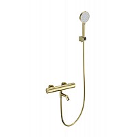 Смеситель для ванны с душем и термостатом Wonzon&Woghand, Брашированное золото