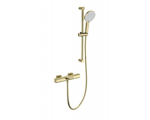 Смеситель для ванны с душевым гарнитуром и термостатом Wonzon&Woghand, Брашированное золото