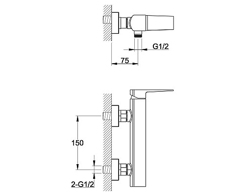 Смеситель для душа BelBagno ARL-ESDM-CRM