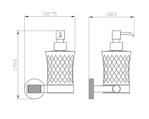 Дозатор мыла Wonzon&Woghand MAJESTIC, Черный/Золото WW-9224