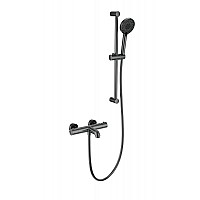 Смеситель для ванны с душевым гарнитуром и термостатом Wonzon&Woghand, Темный графит