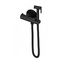 Смеситель с гигиеническим душем и термостатом встраиваемый Wonzon&Woghand, Черный матовый