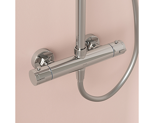 Душевая стойка Sancos Kanedo с термостатом с верхним душем, хром, SC7200CH