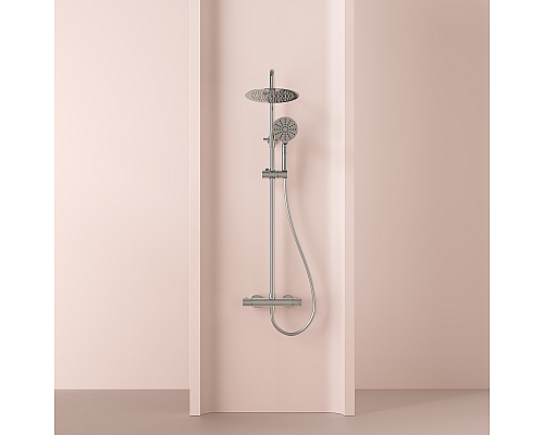 Душевая стойка Sancos Kanedo с термостатом с верхним душем, хром, SC7200CH
