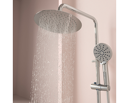 Душевая стойка Sancos Kanedo с термостатом с верхним душем, хром, SC7200CH